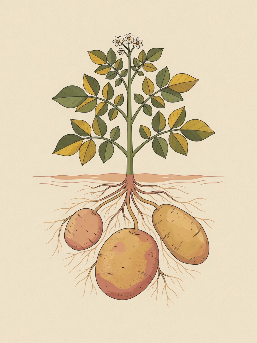 Patates bitkisi illüstrasyonu